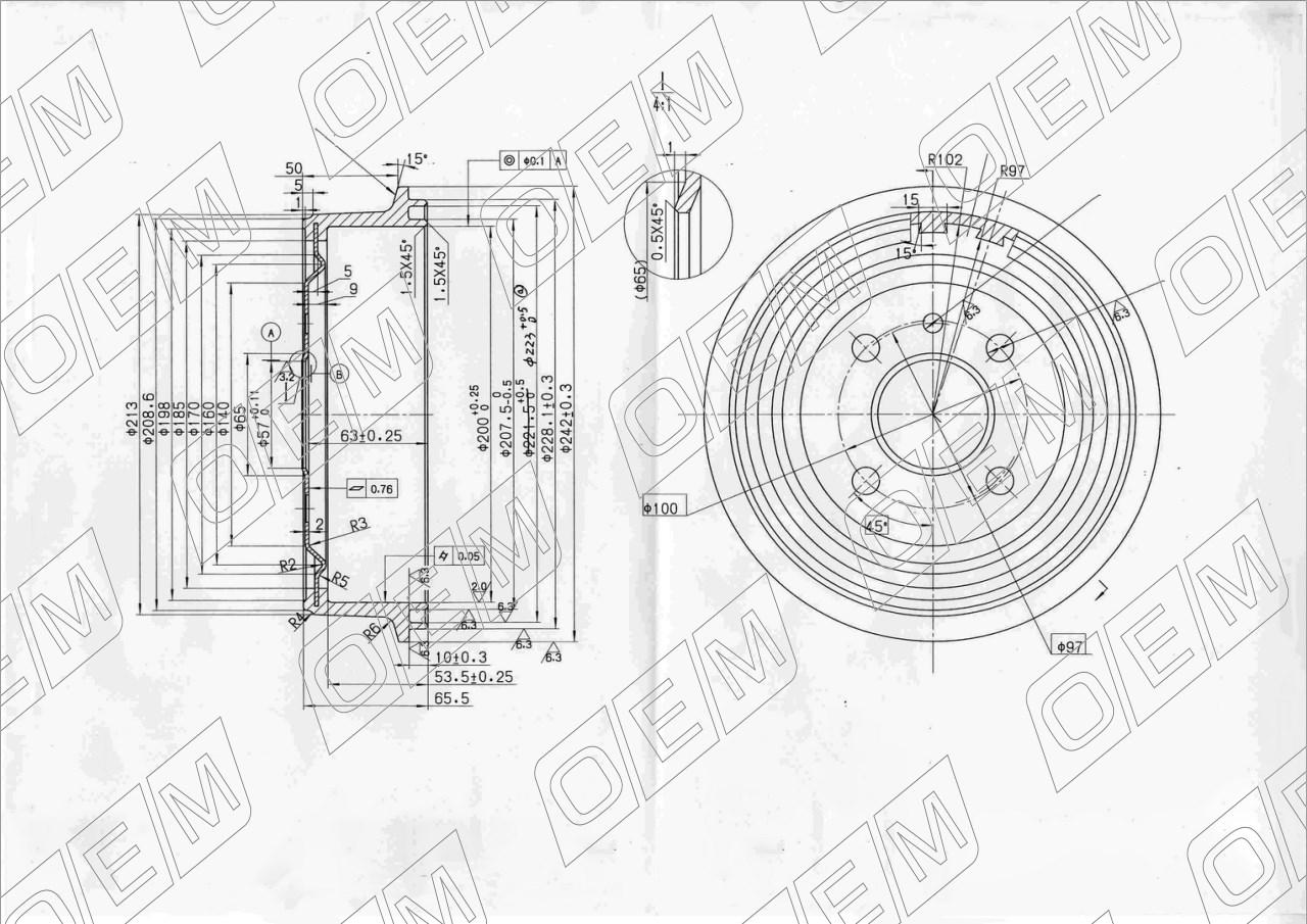 Барабан тормозной задний  Daewoo  Nexia  1 