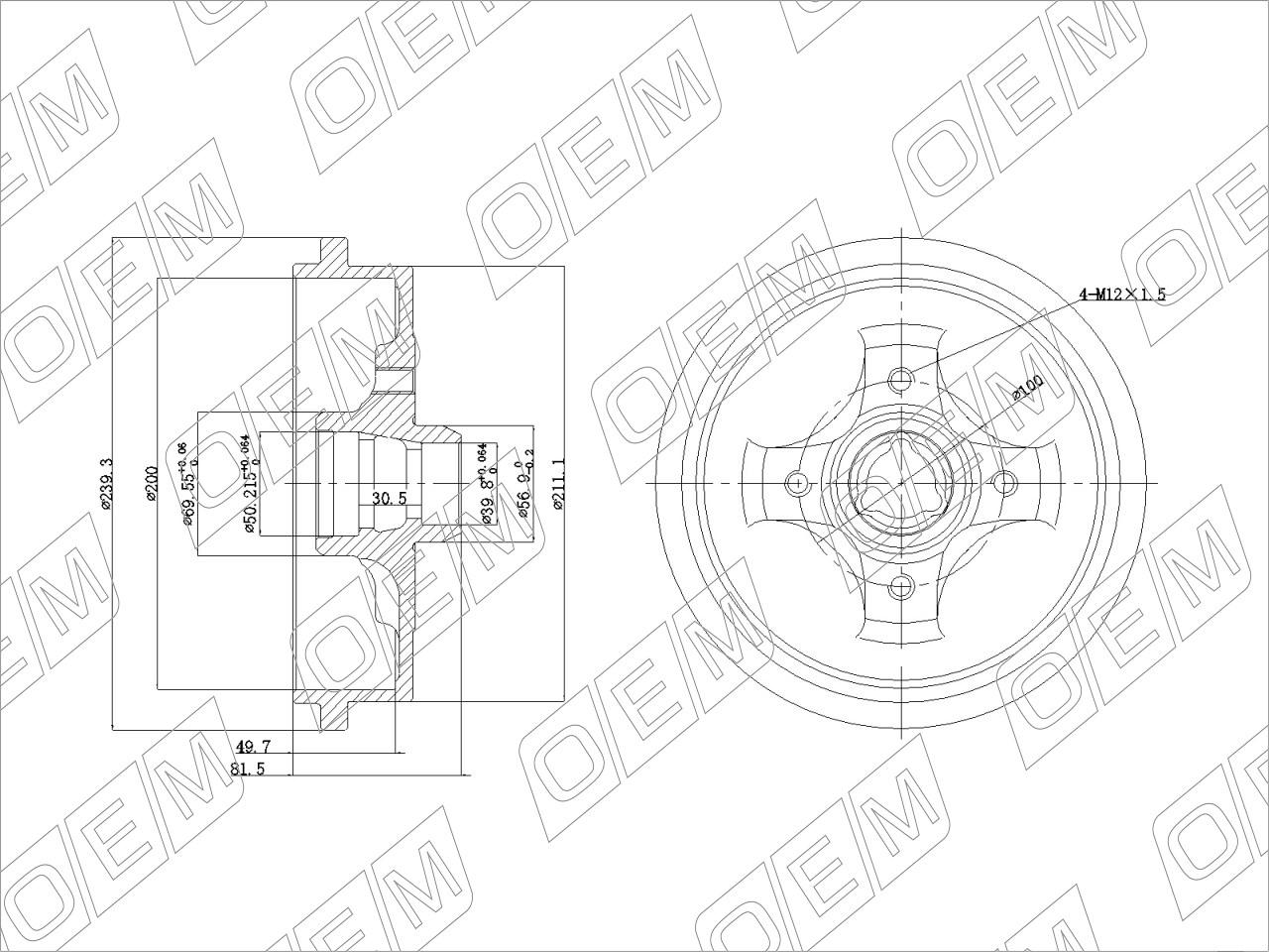 Барабан тормозной задний  Volkswagen  Golf  3 
