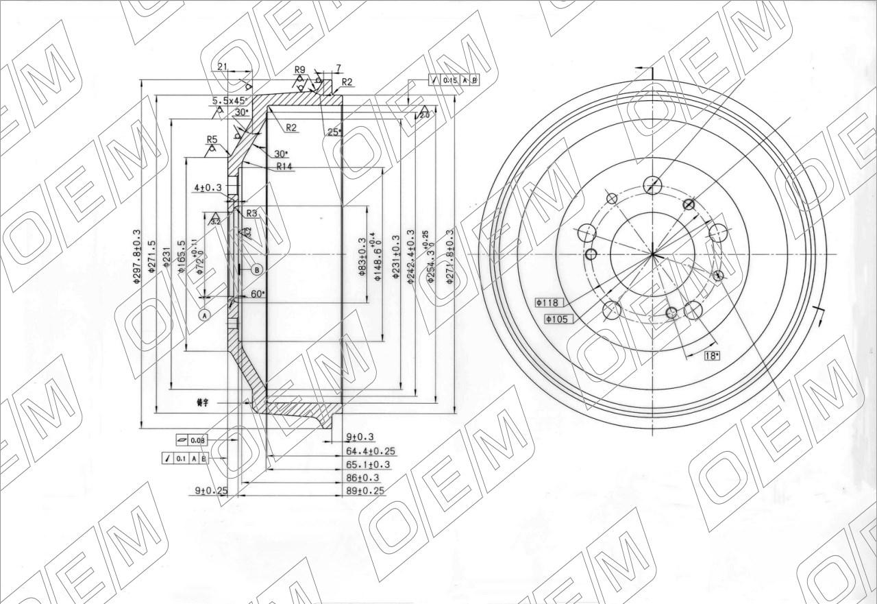 Барабан тормозной задний  Peugeot  Boxer  2 