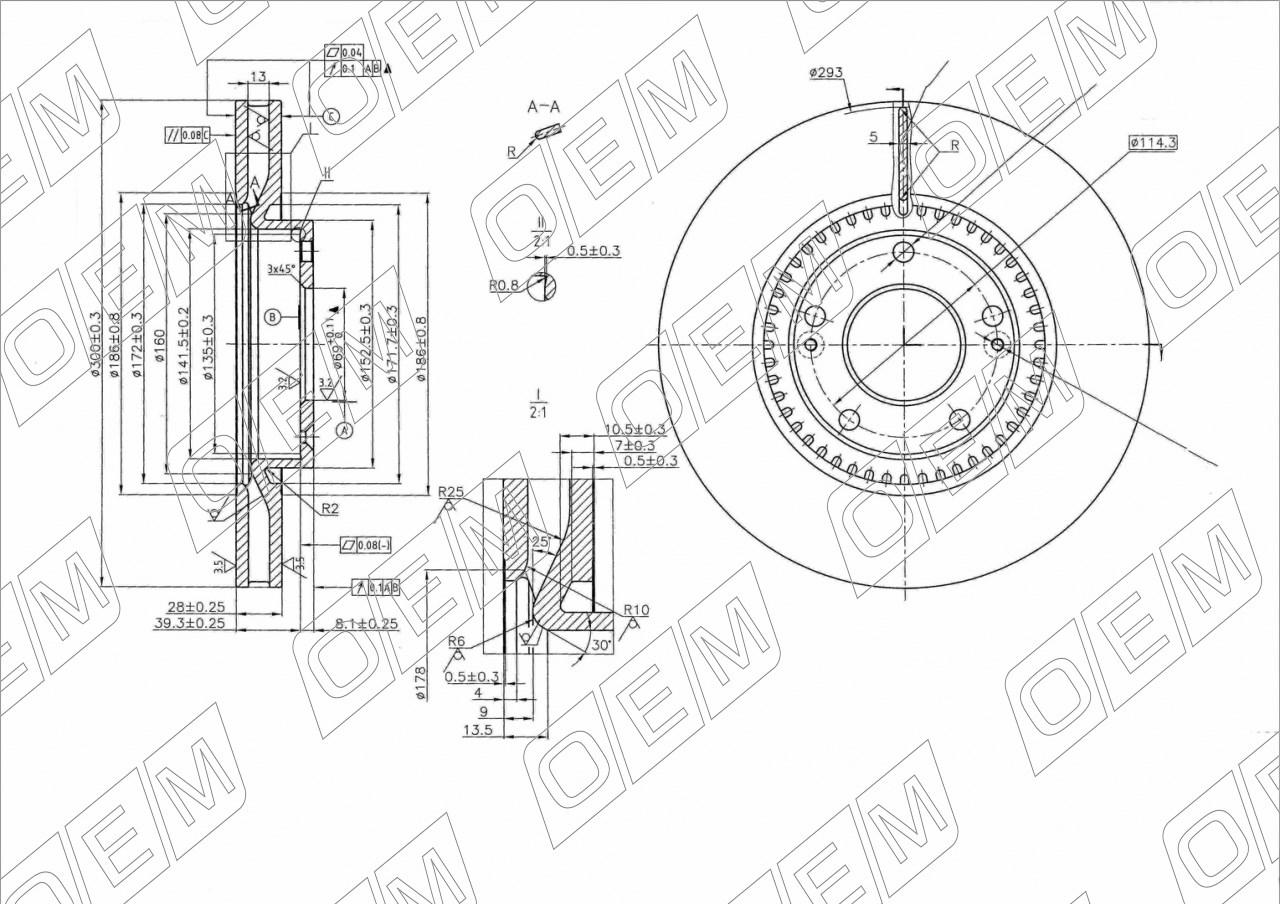 Диск тормозной передний  Kia  Ceed  2 JD 