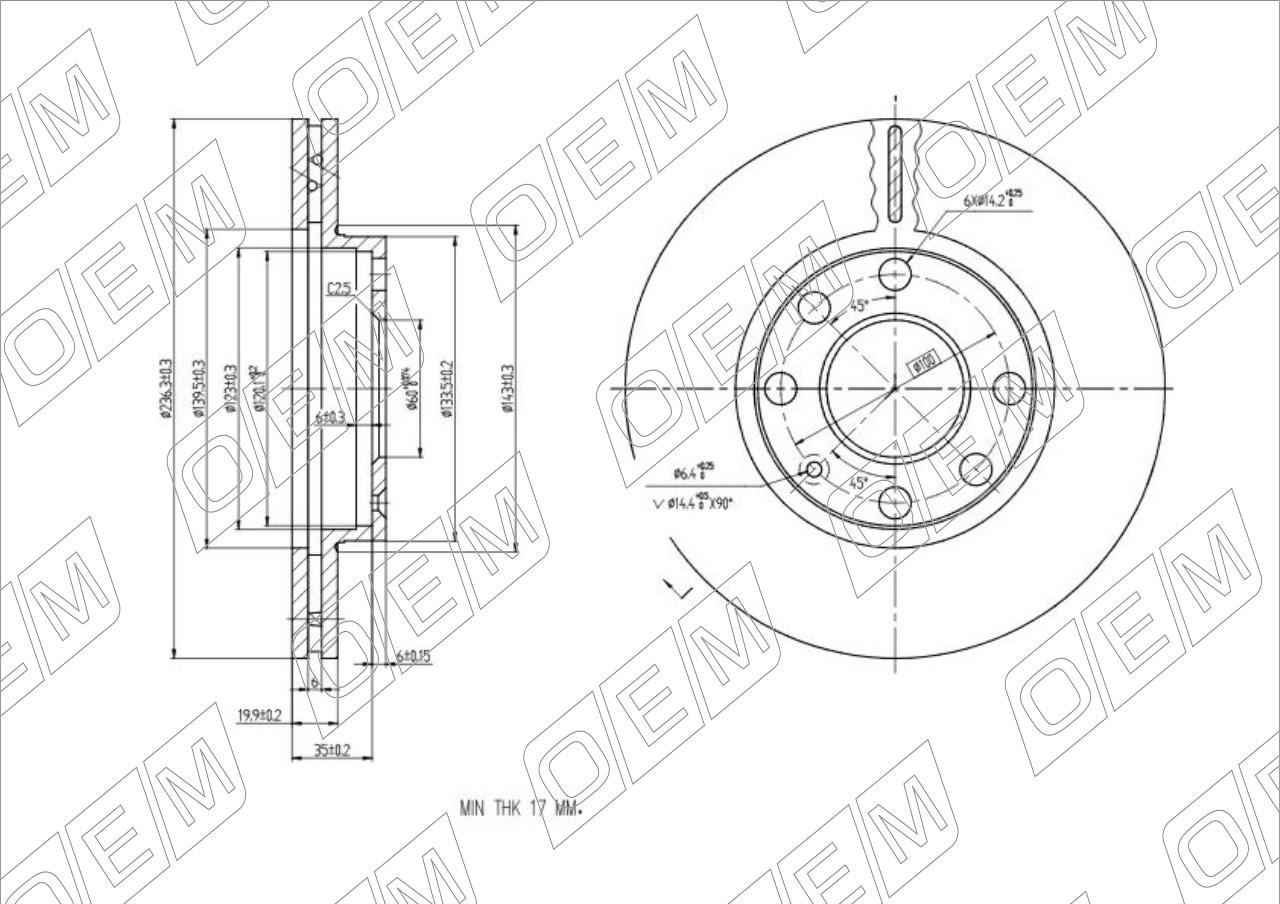 Диск тормозной передний  Daewoo  Nexia  1 