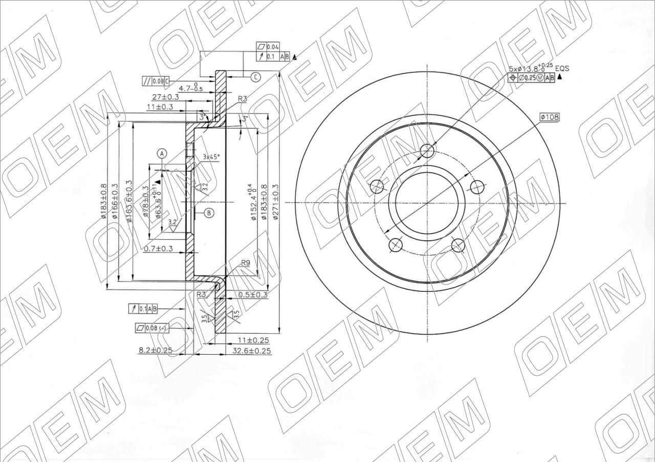 Диск тормозной задний  Ford  Focus  3 