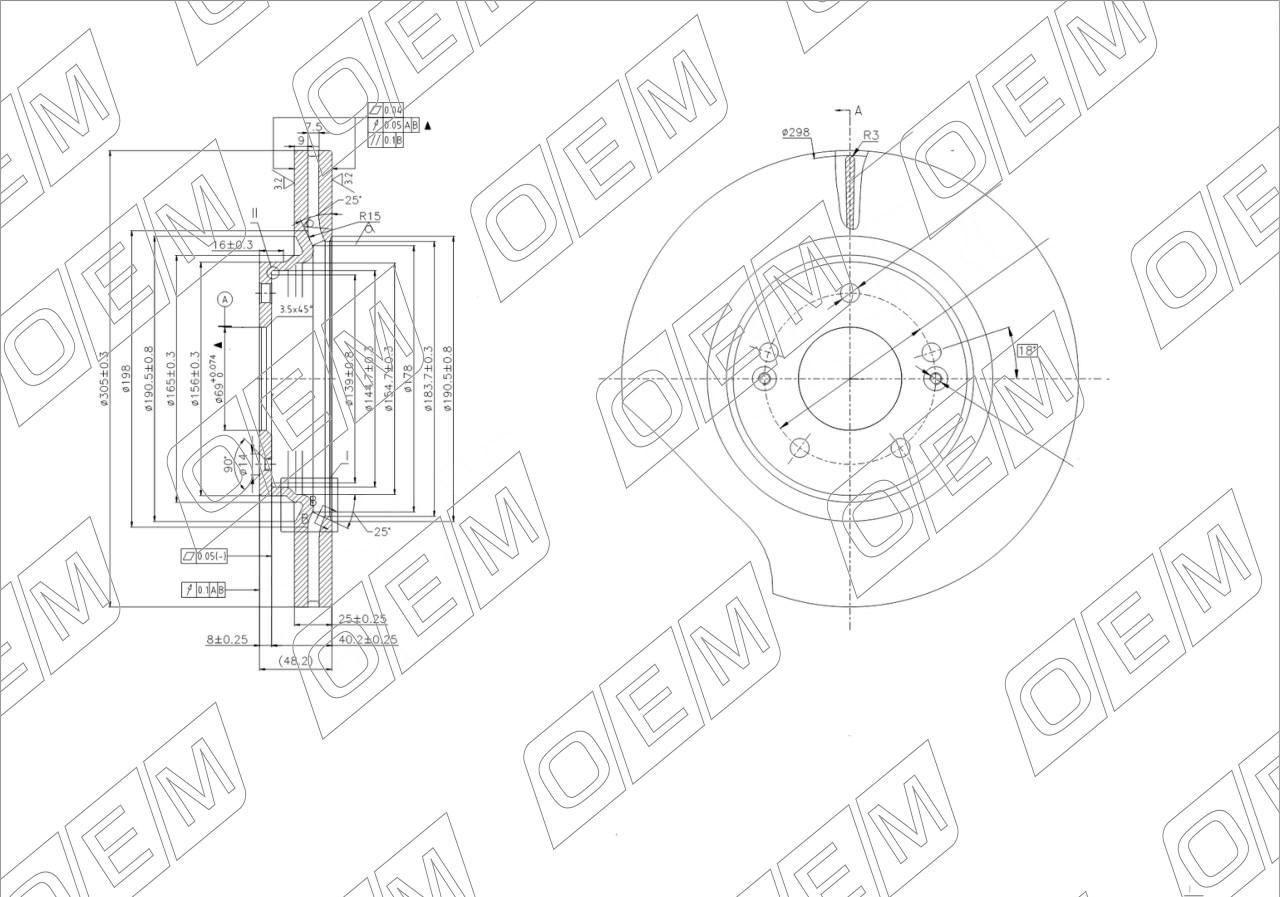 Диск тормозной передний  Kia  K5  (2020-нв)