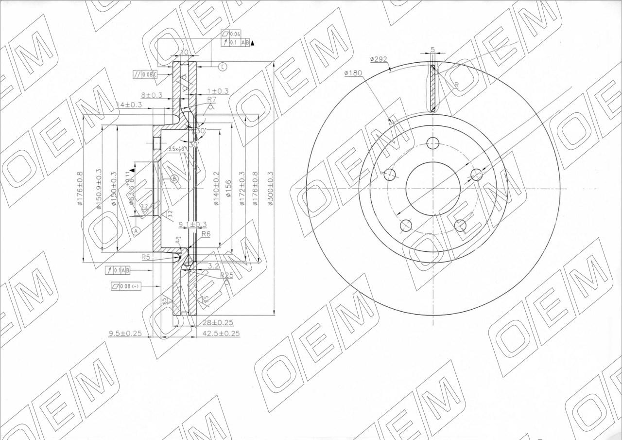 Диск тормозной передний  Ford  Mondeo  4 