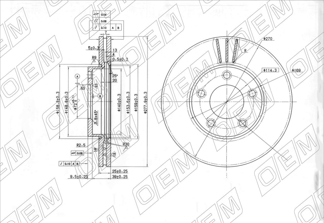 Диск тормозной передний  Mazda  3  1 BK 
