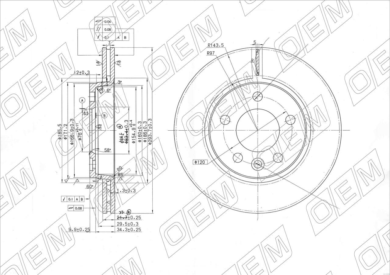Диск тормозной задний  Volkswagen  Transporter  T5 