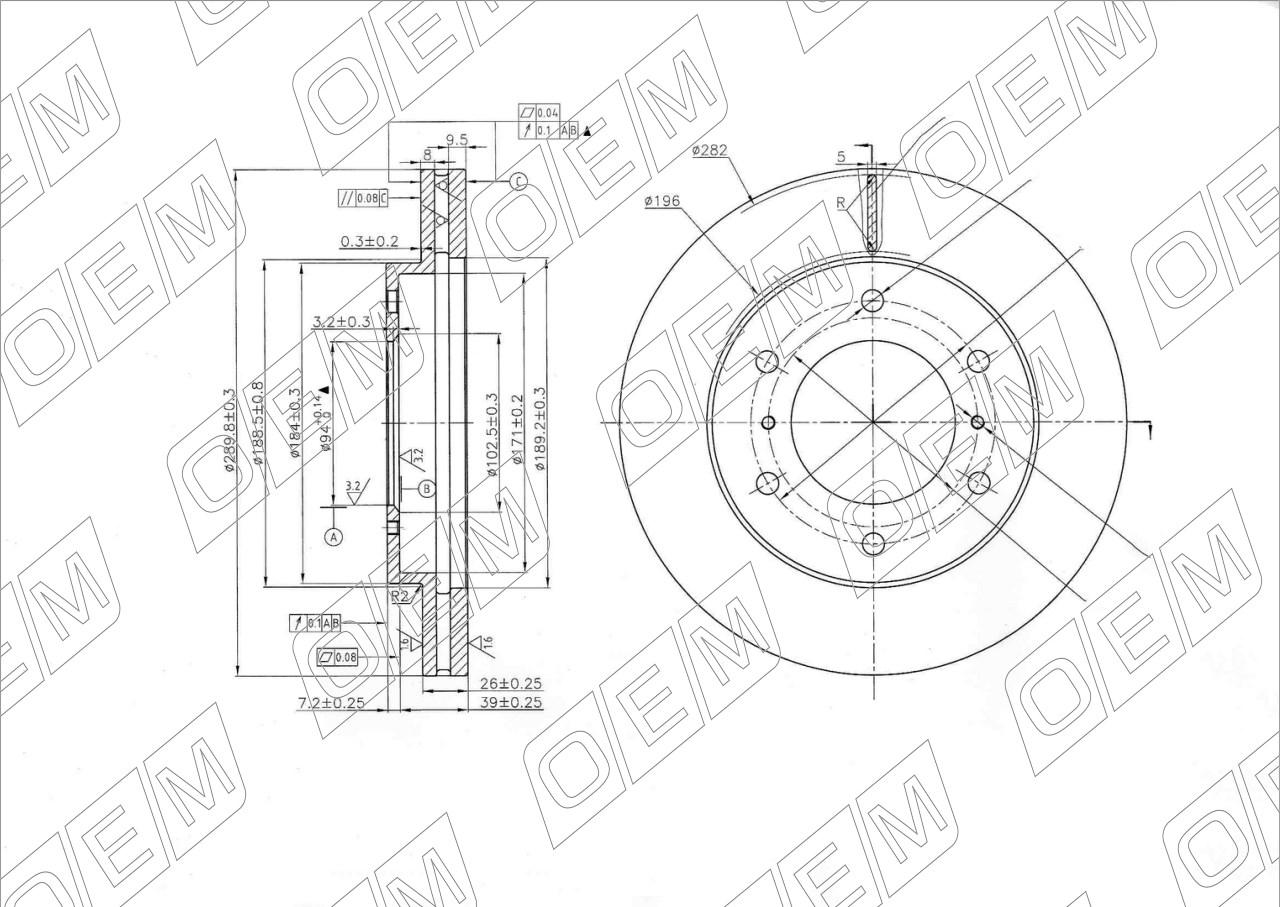 Диск тормозной передний  Mitsubishi  Pajero  4 (2006-нв)