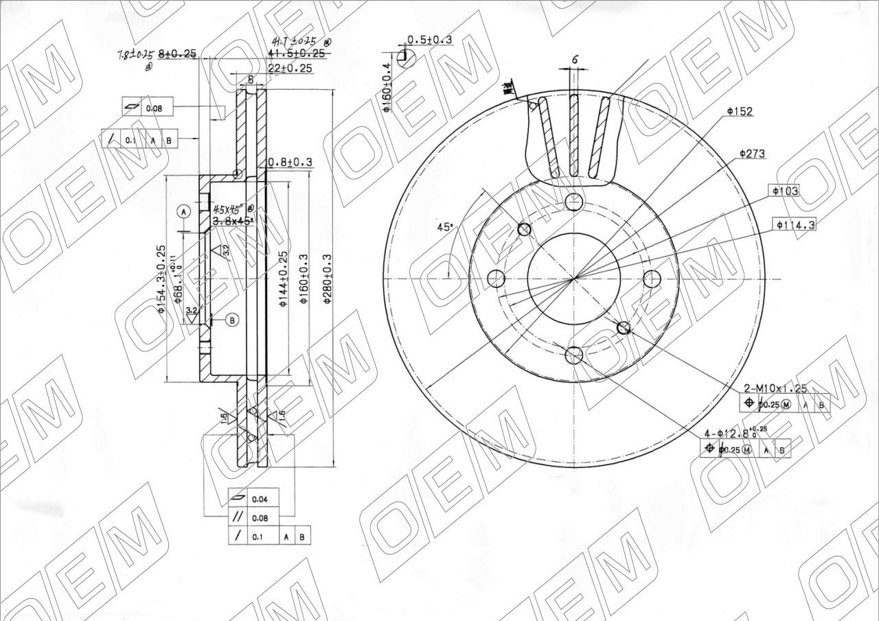 Диск тормозной передний  Nissan  Almera  N16 
