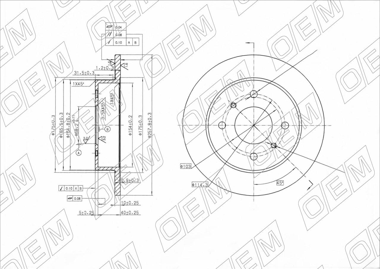 Диск тормозной задний  Nissan  Almera  N16 
