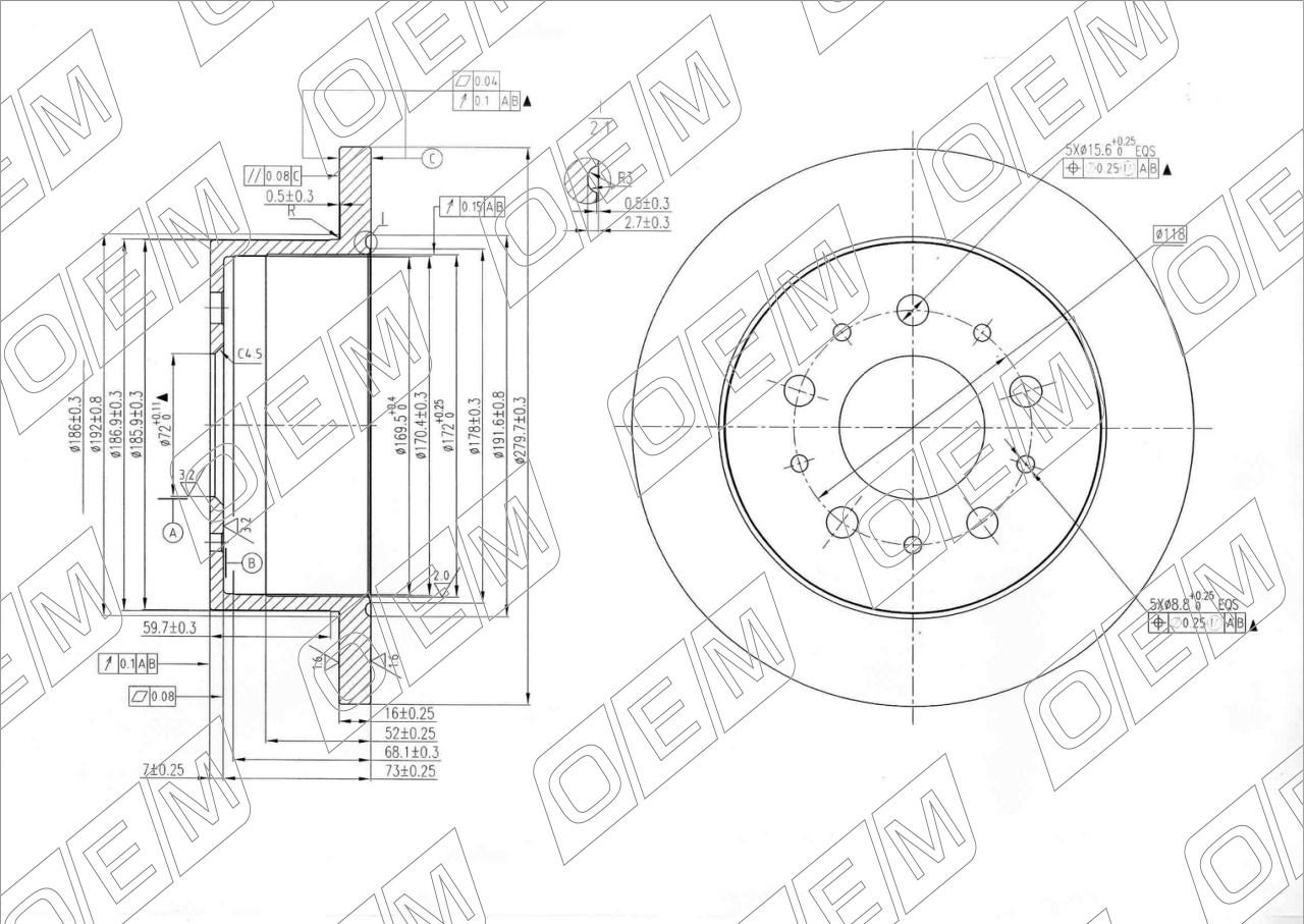 Диск тормозной задний  Peugeot  Boxer  3 