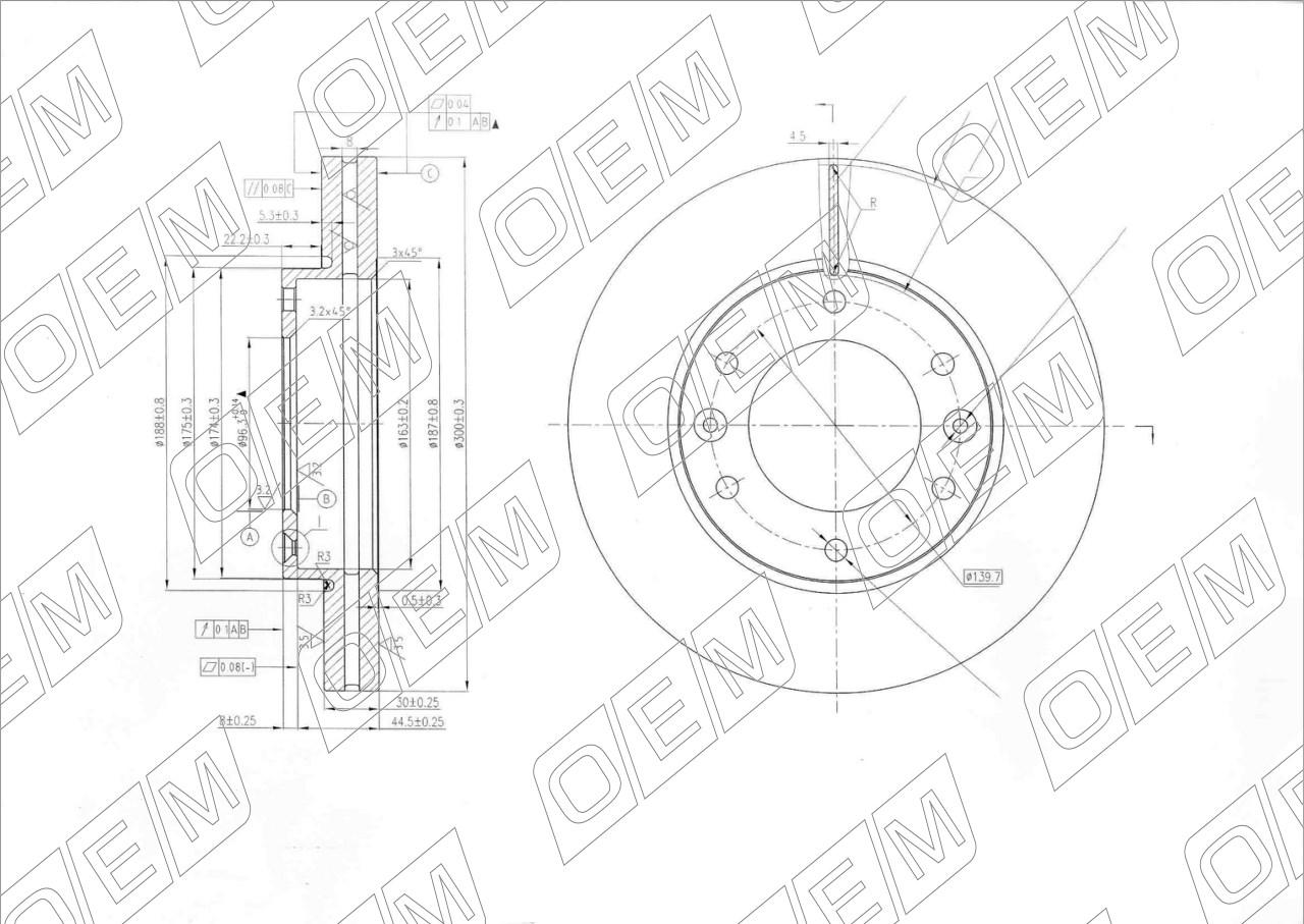 Диск тормозной передний  Hyundai  H1 / Grand Starex  2 