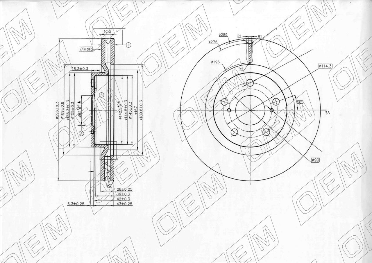 Диск тормозной передний  Lexus  IS  2 