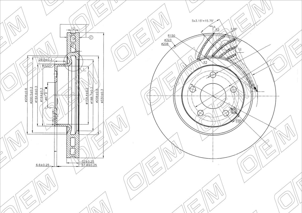 Диск тормозной передний  Mercedes-Benz  E-Class  W211 