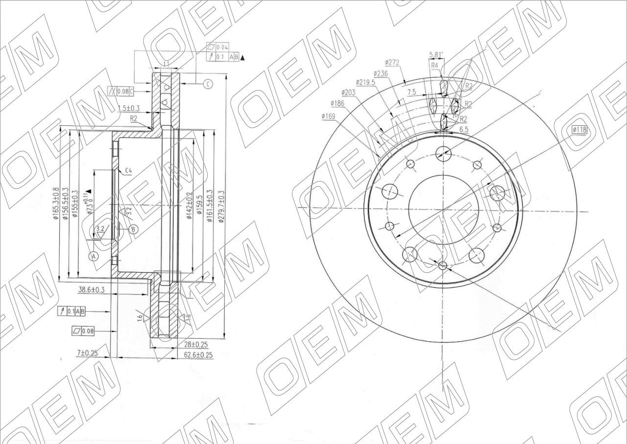 Диск тормозной передний  Peugeot  Boxer  3 