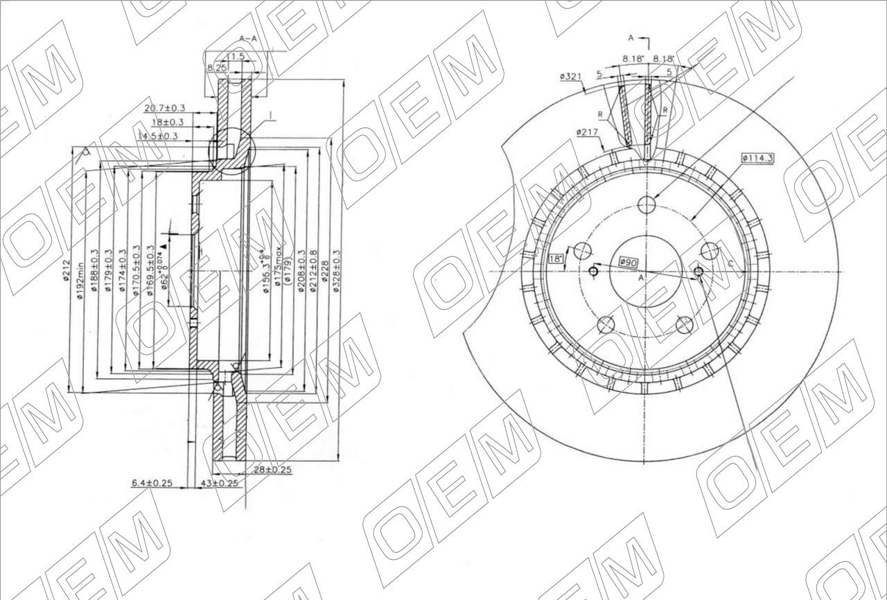 Диск тормозной передний  Lexus  RX  4 