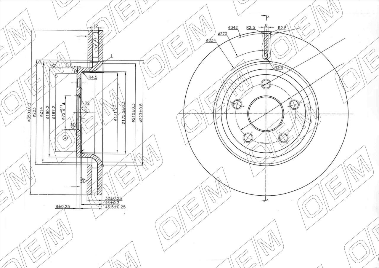 Диск тормозной передний  Jeep  Grand Cherokee  WK2 