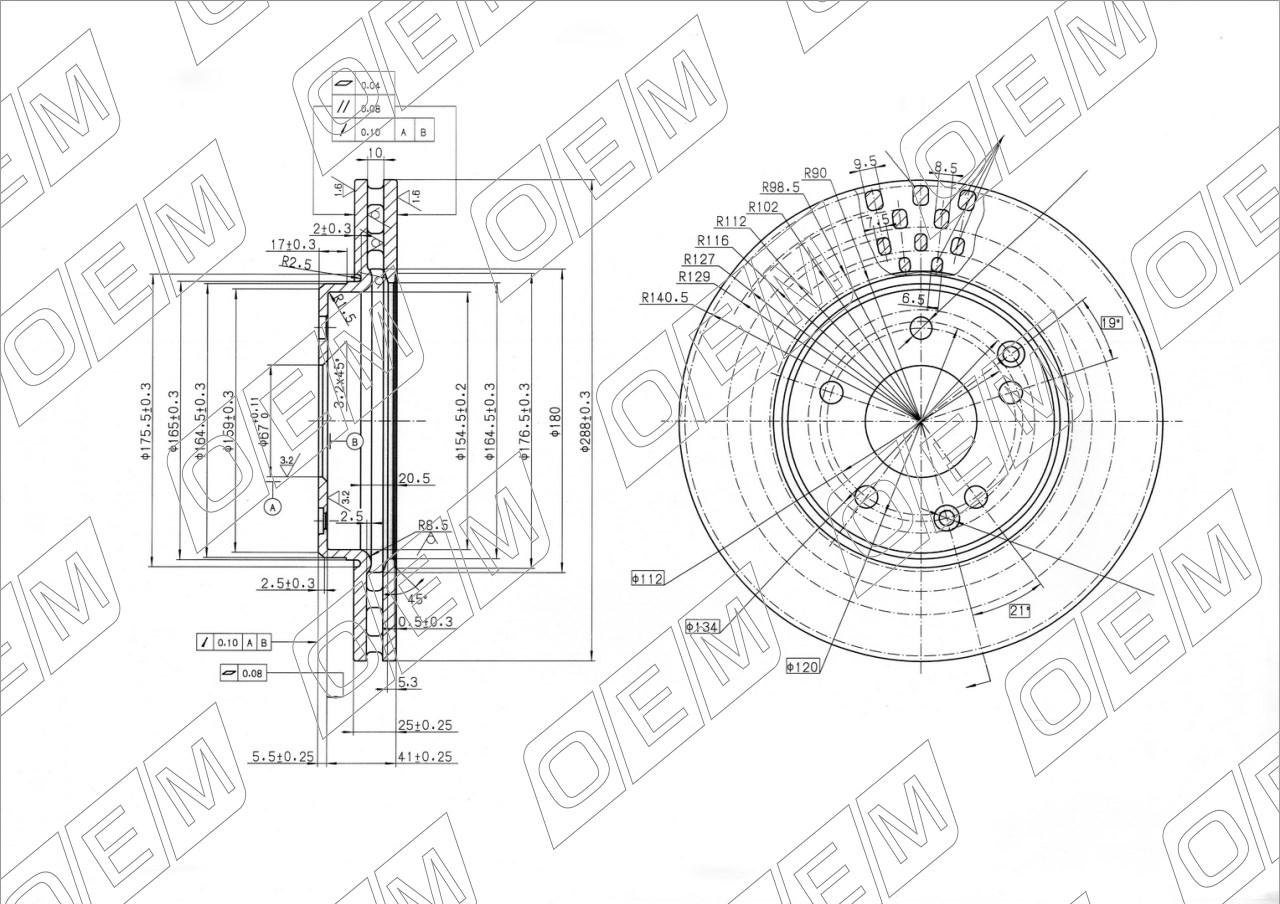 Диск тормозной передний  Mercedes-Benz  E-Class  W210 