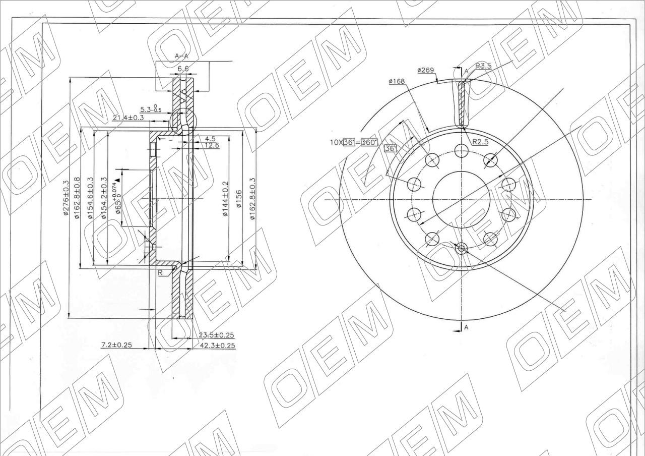 Диск тормозной передний  Volkswagen  Golf  7 