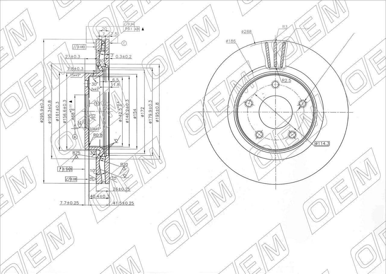 Диск тормозной передний  Nissan  Teana  2 J32 