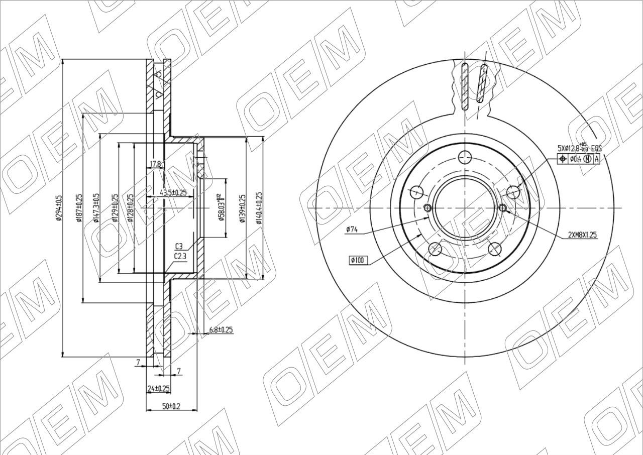Диск тормозной передний  Subaru  Outback  3 