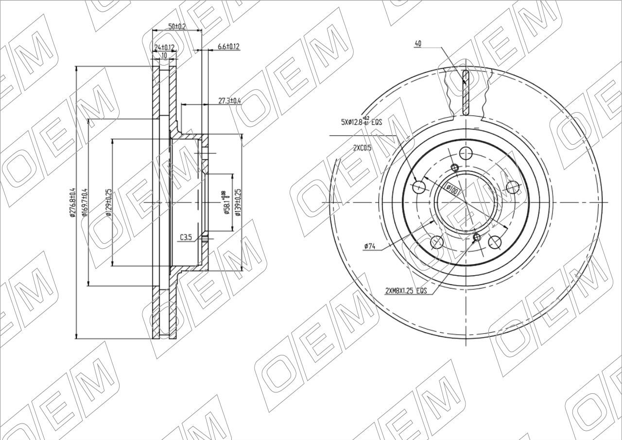 Диск тормозной передний  Subaru  Impreza  2 