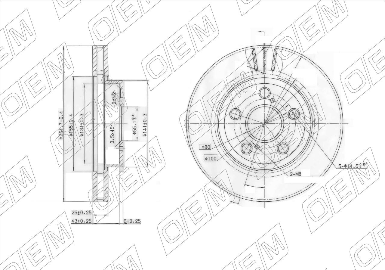 Диск тормозной передний  Toyota  Carina E  
