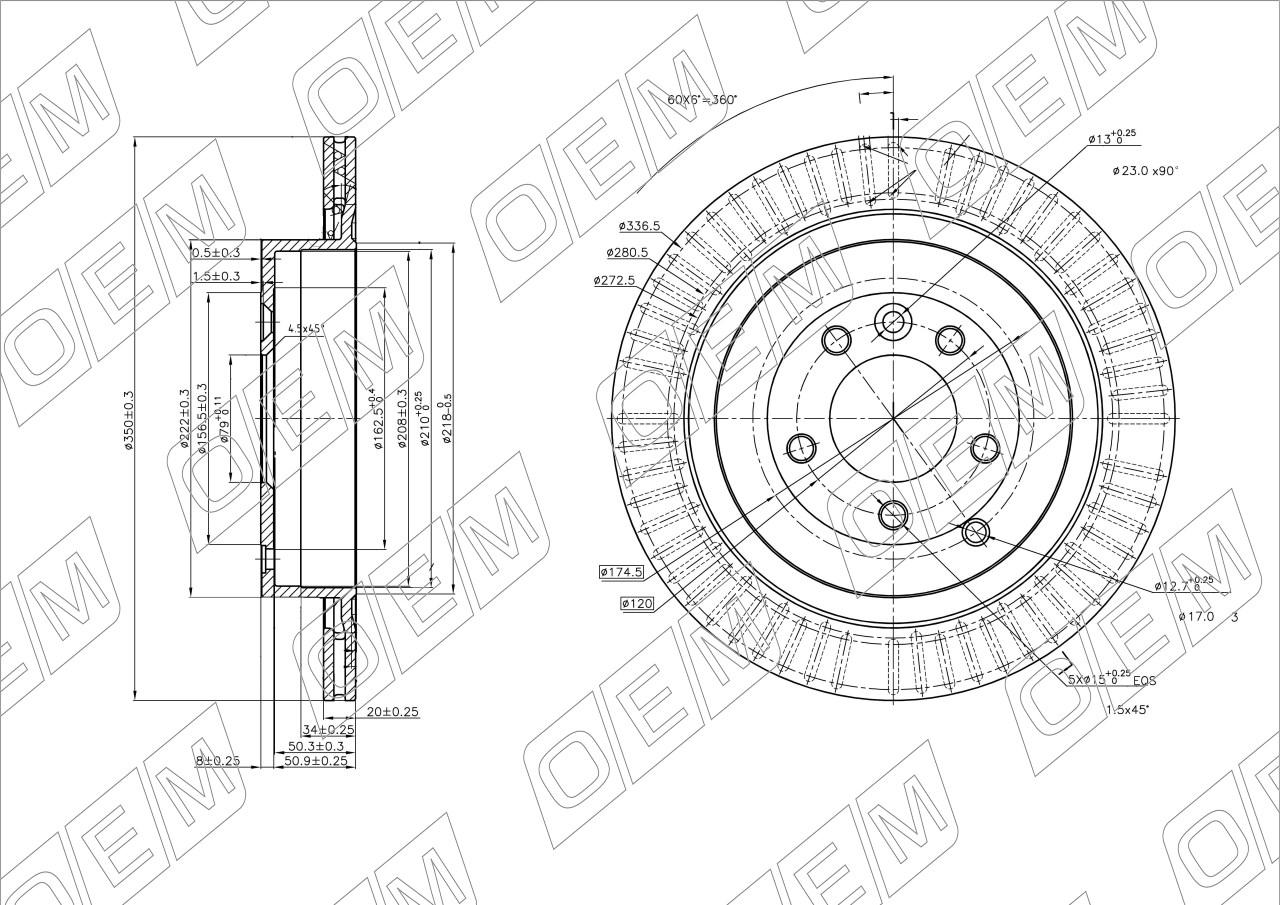 Диск тормозной задний  Land Rover  Discovery  4 