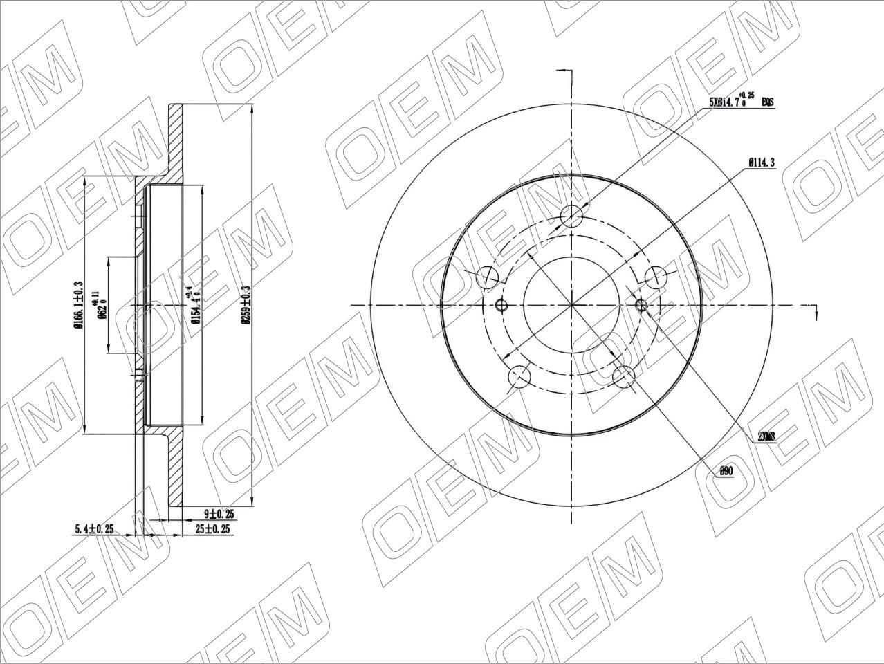 Диск тормозной задний  Toyota  Corolla  10 E150 
