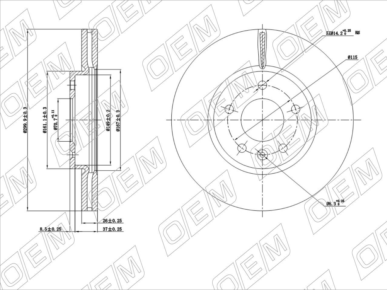 Диск тормозной передний  Chevrolet  Cruze  1 