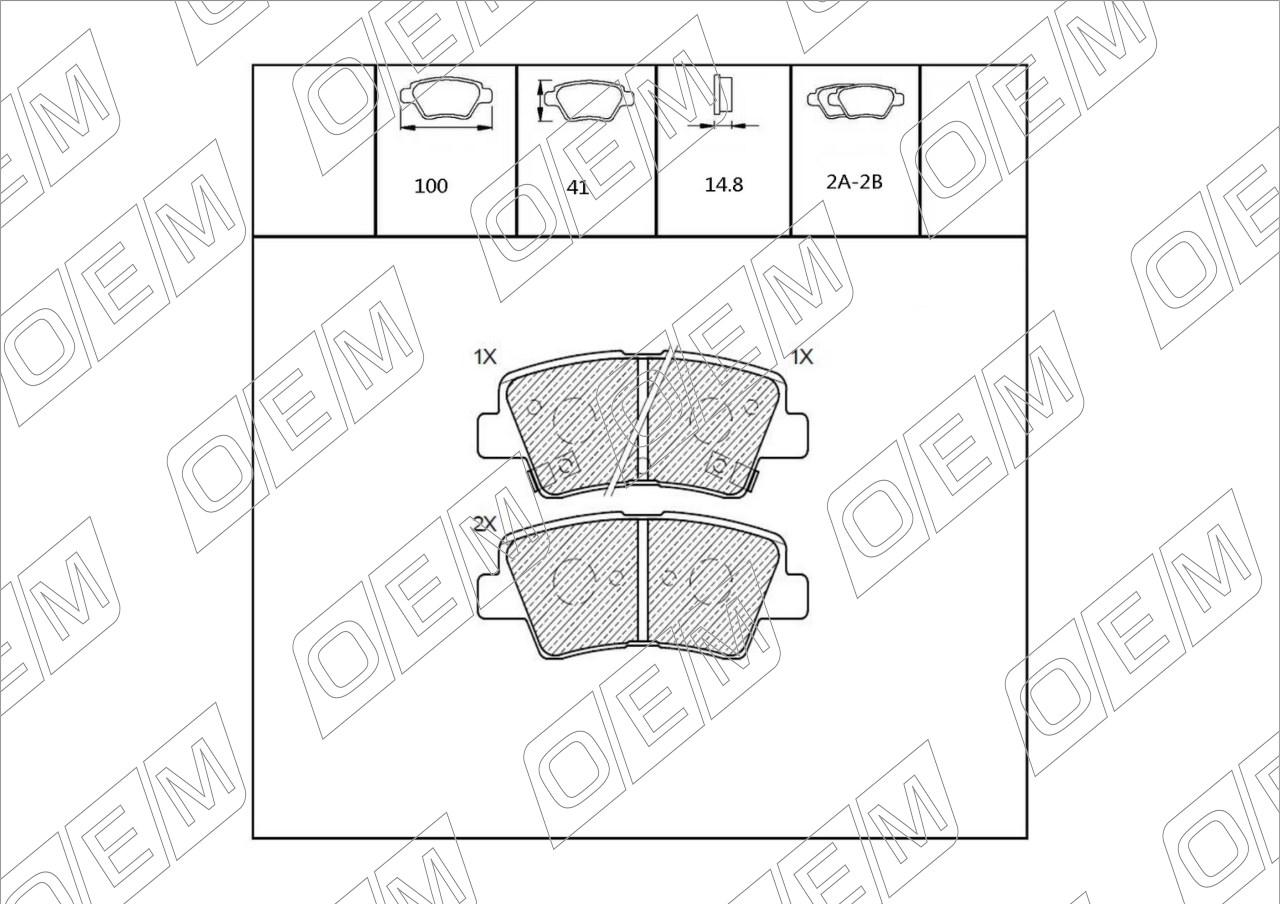 Колодки тормозные дисковые задние  Kia  Rio  3 QB 