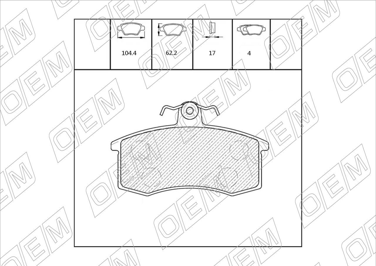 Колодки тормозные дисковые передние  Lada  Samara (2113  2114  2115)  