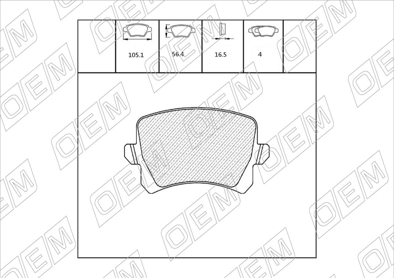 Колодки тормозные дисковые задние  Volkswagen  Passat  B6 