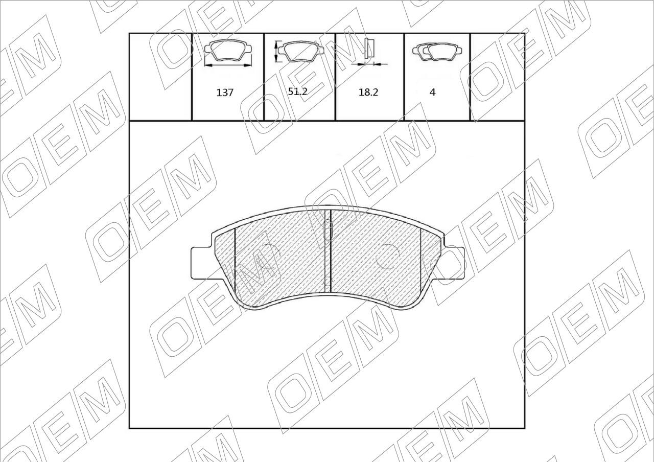 Колодки тормозные дисковые передние  Peugeot  307  1 