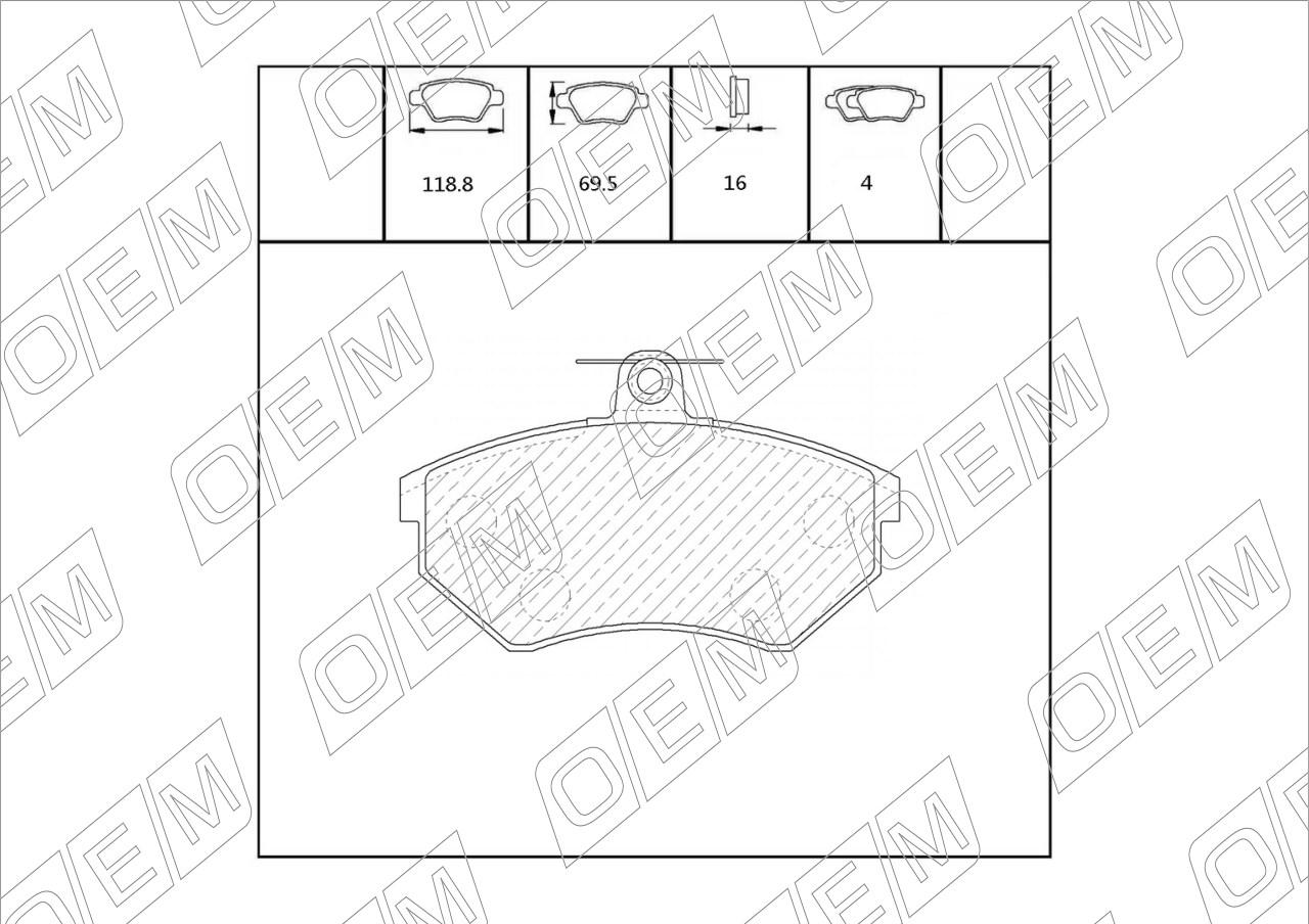 Колодки тормозные дисковые передние  Volkswagen  Passat  B4 