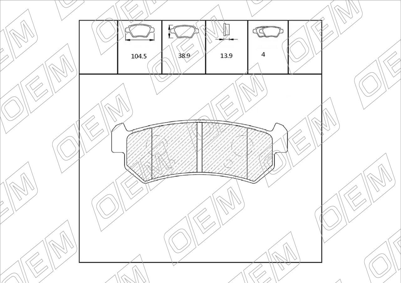 Колодки тормозные дисковые задние  Chevrolet  Lacetti  
