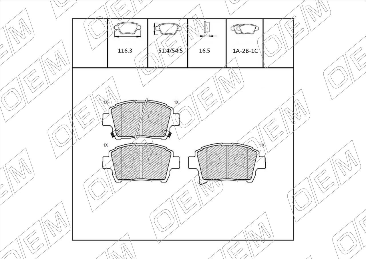 Колодки тормозные дисковые передние  Toyota  Corolla  9 E120  E130 