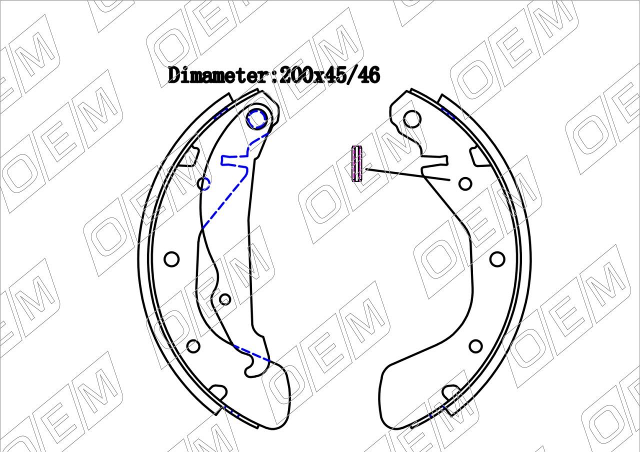 Колодки тормозные барабанные задние  Daewoo  Nexia  1 