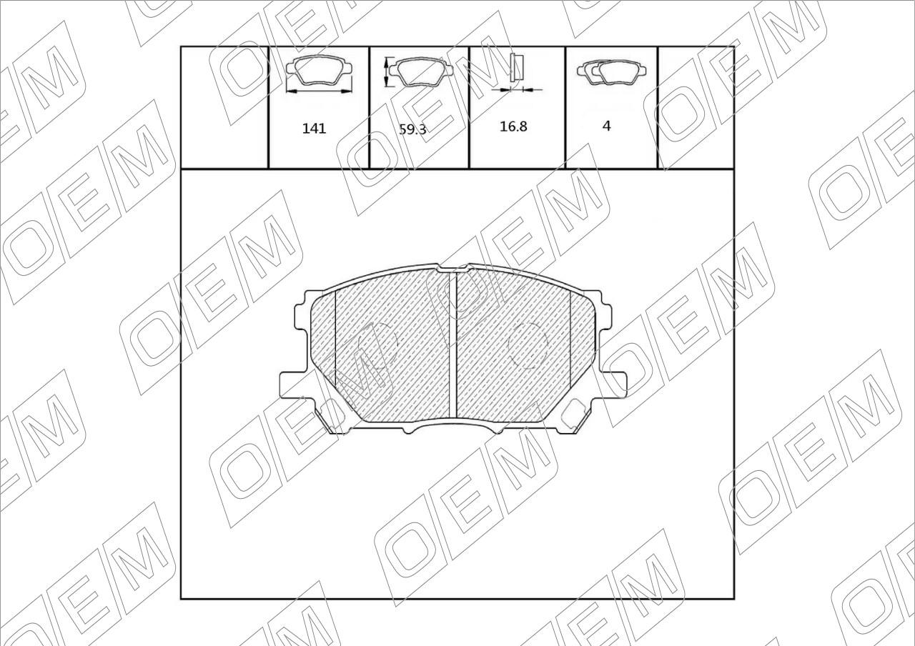 Колодки тормозные дисковые передние  Lexus  RX  2 XU30 