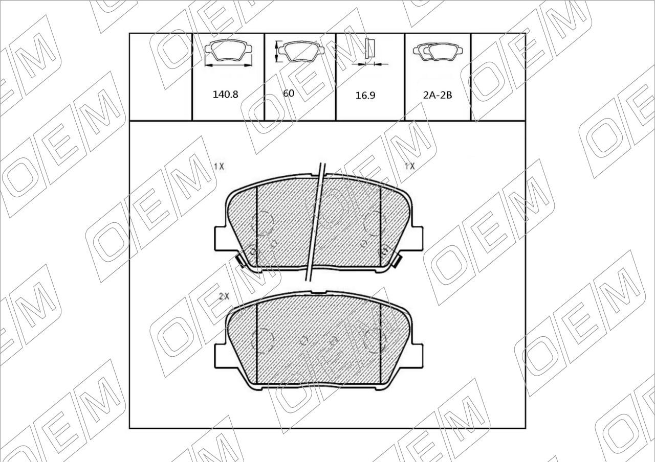 Колодки тормозные дисковые передние  Kia  Ceed  2 JD 