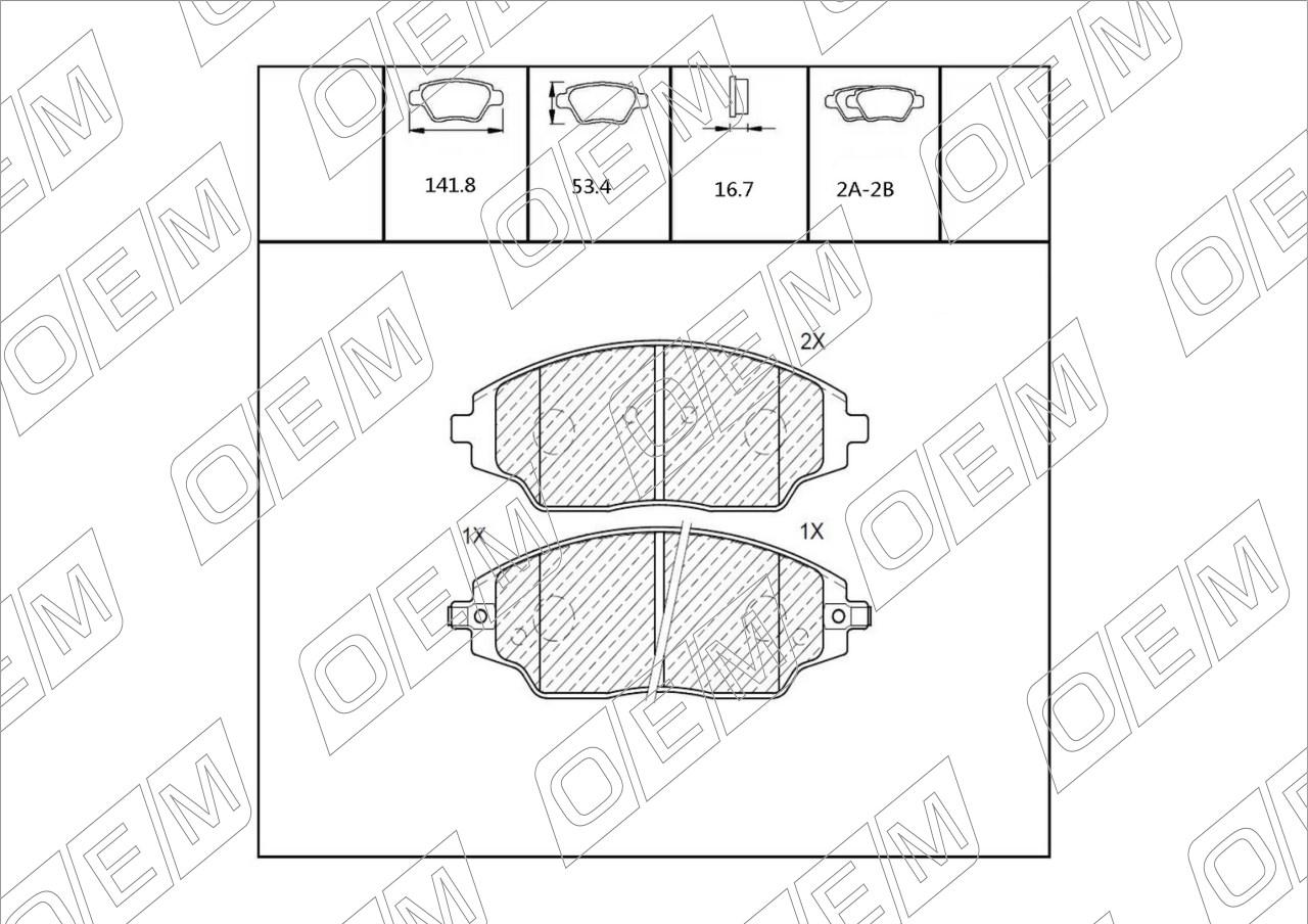 Колодки тормозные дисковые передние  Chevrolet  Aveo  T300 
