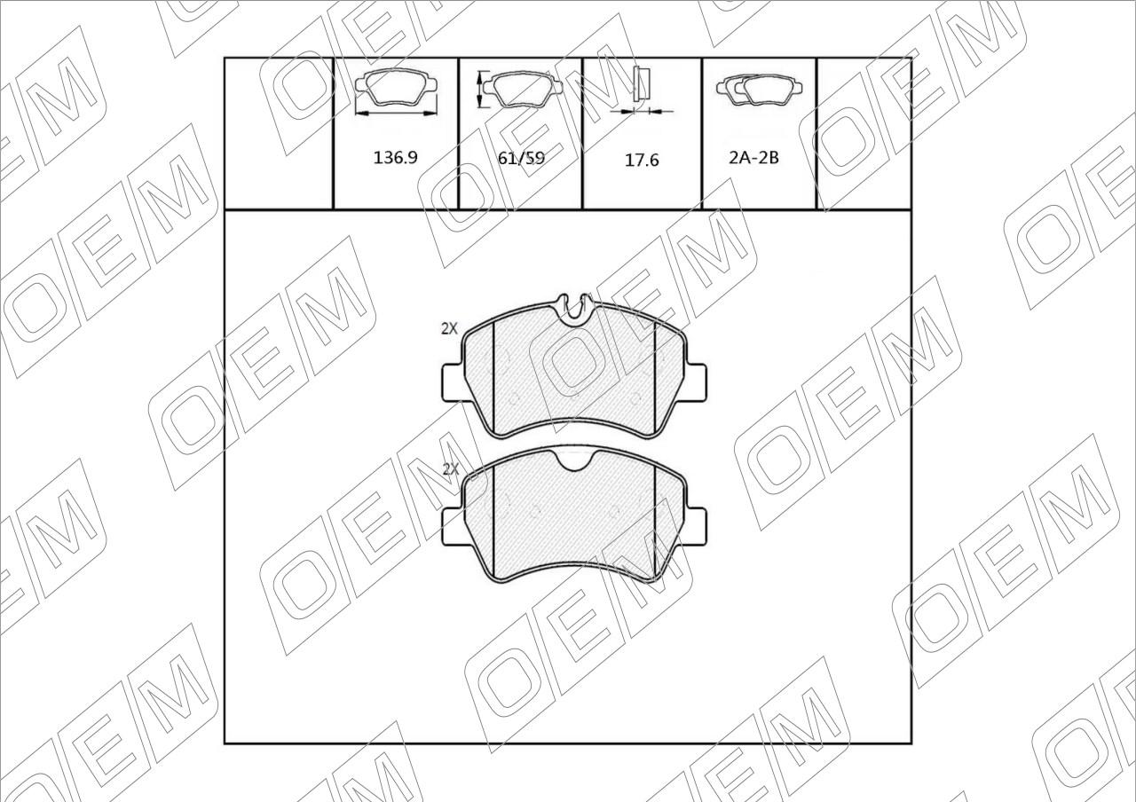 Колодки тормозные дисковые задние  Ford  Transit / Tourneo  Custom (2012-нв)