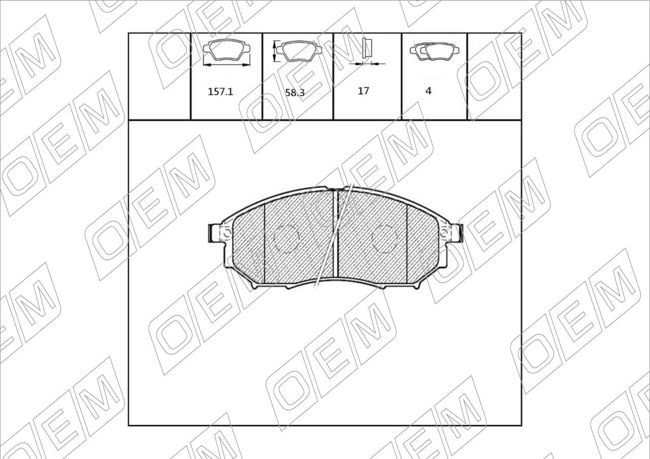 Колодки тормозные дисковые передние  Infiniti  М  Y51 (Q70) (2010-нв)