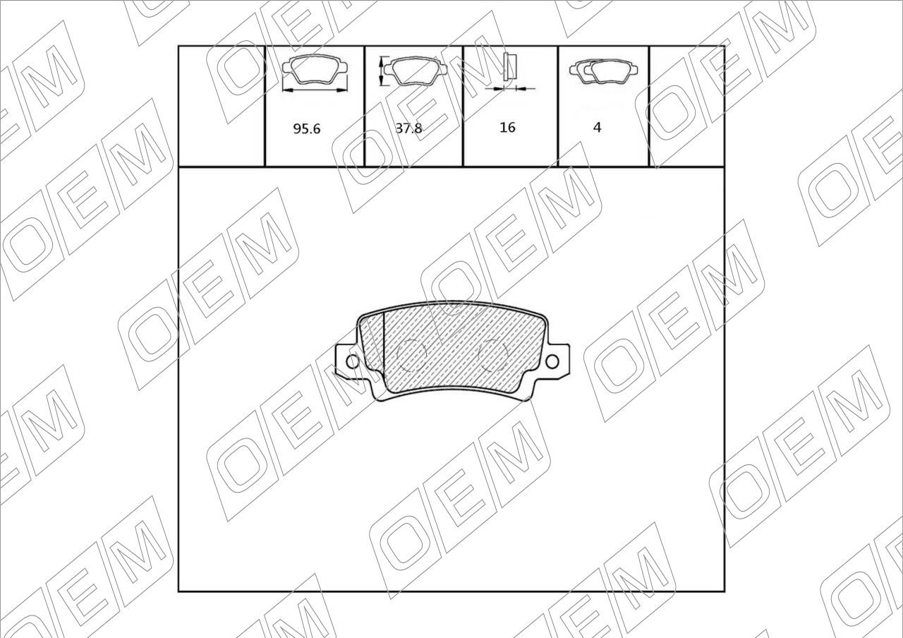 Колодки тормозные дисковые задние  Toyota  Corolla  9 E120  E130 