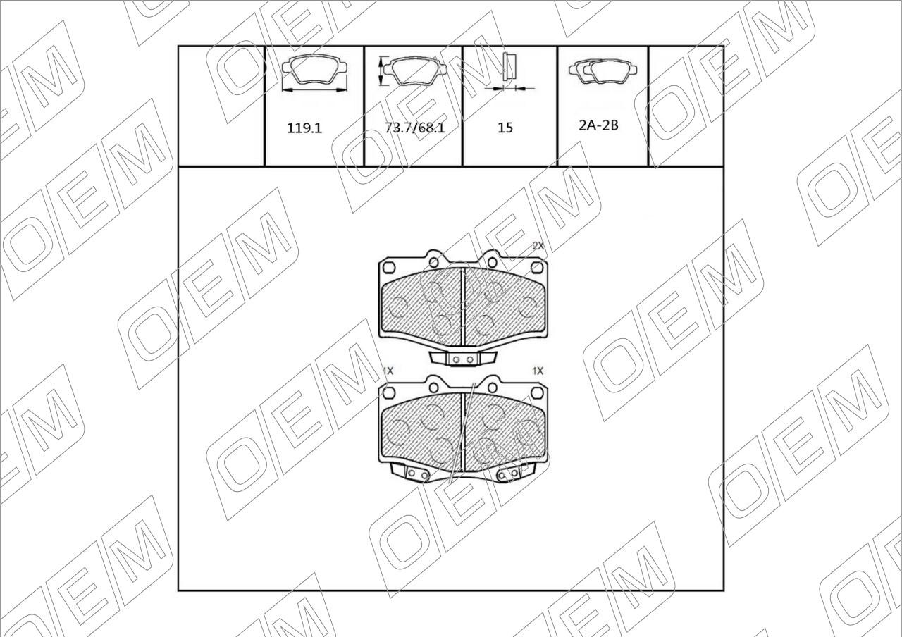 Колодки тормозные дисковые передние  Toyota  Hilux  6 