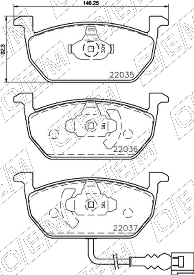 Колодки тормозные дисковые передние  Audi  A3  3 8V 