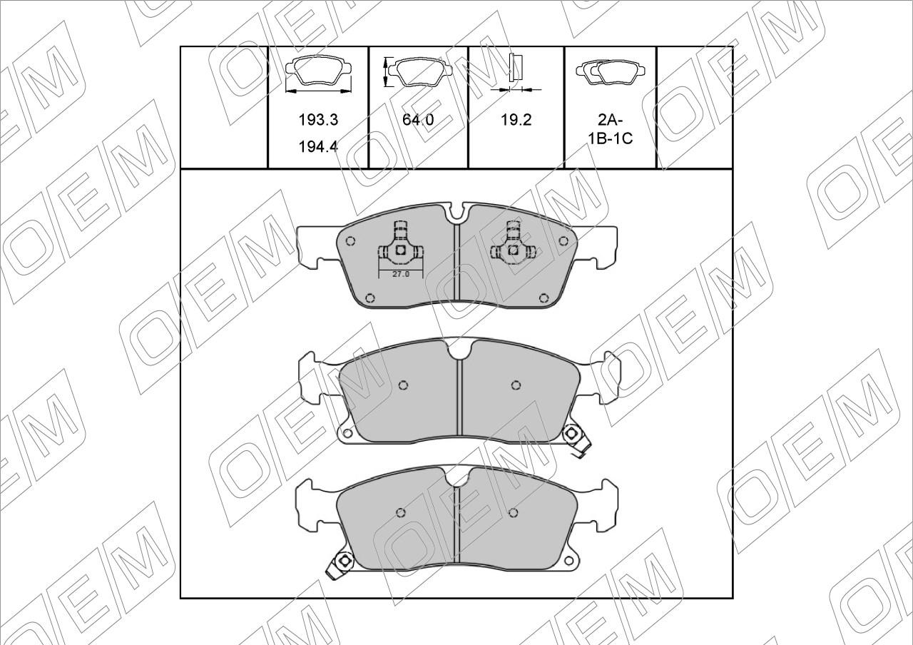 Колодки тормозные дисковые передние  Jeep  Grand Cherokee  WK2 
