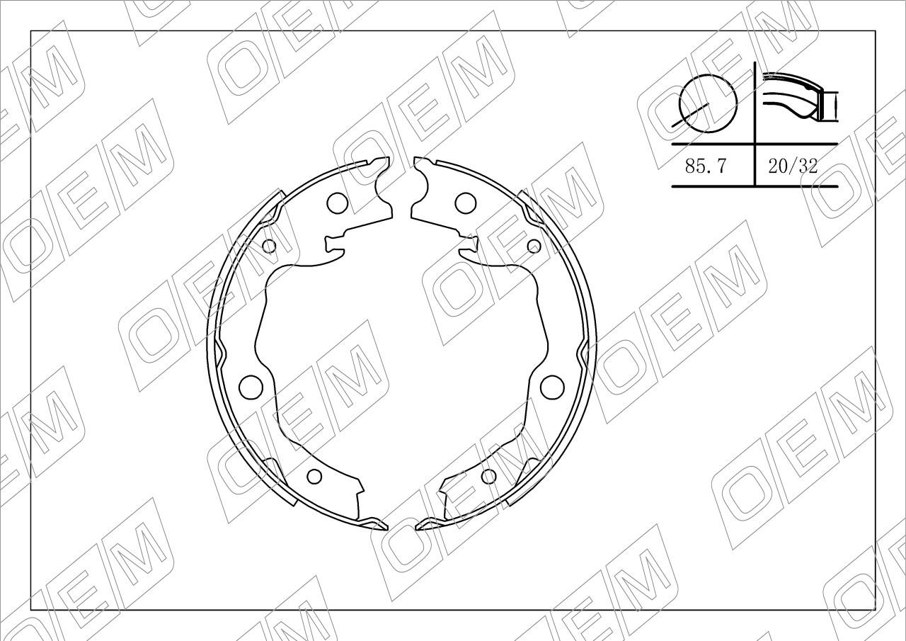 Колодки тормозные барабанные задние  Nissan  Qashqai  1 j10 