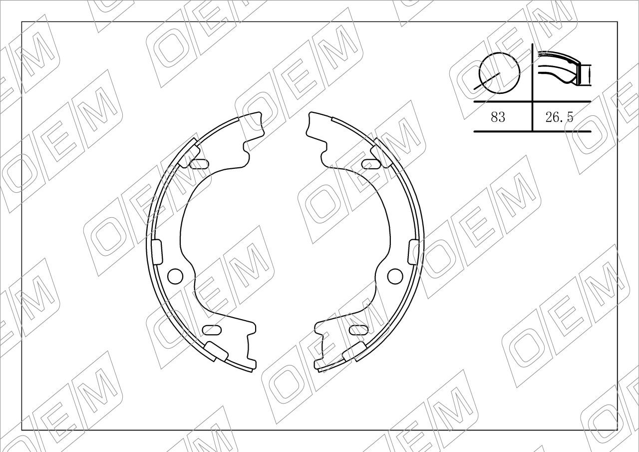 Колодки тормозные барабанные задние  Kia  Ceed  2 JD 