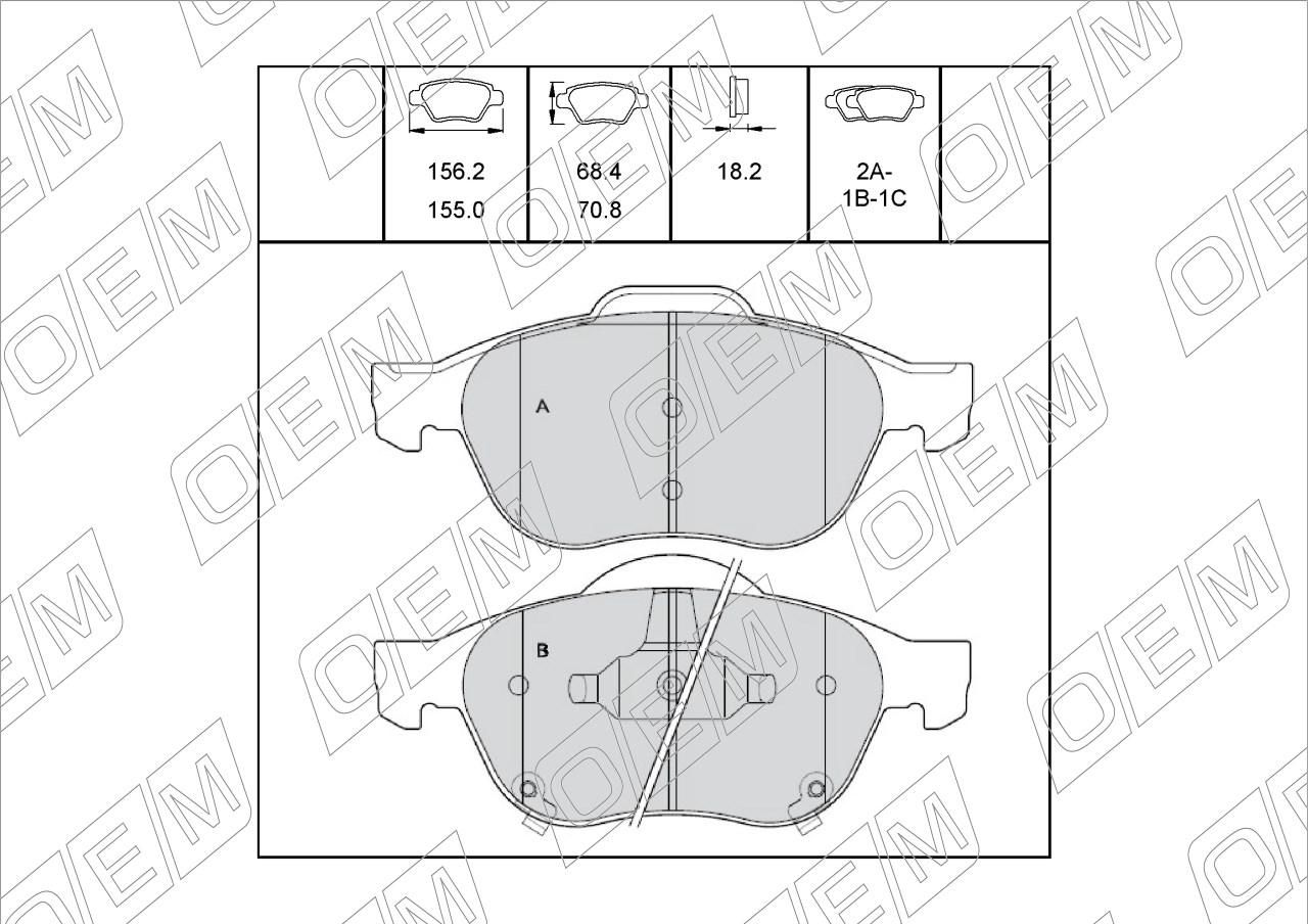 Колодки тормозные дисковые передние  Toyota  Avensis  1 T220 