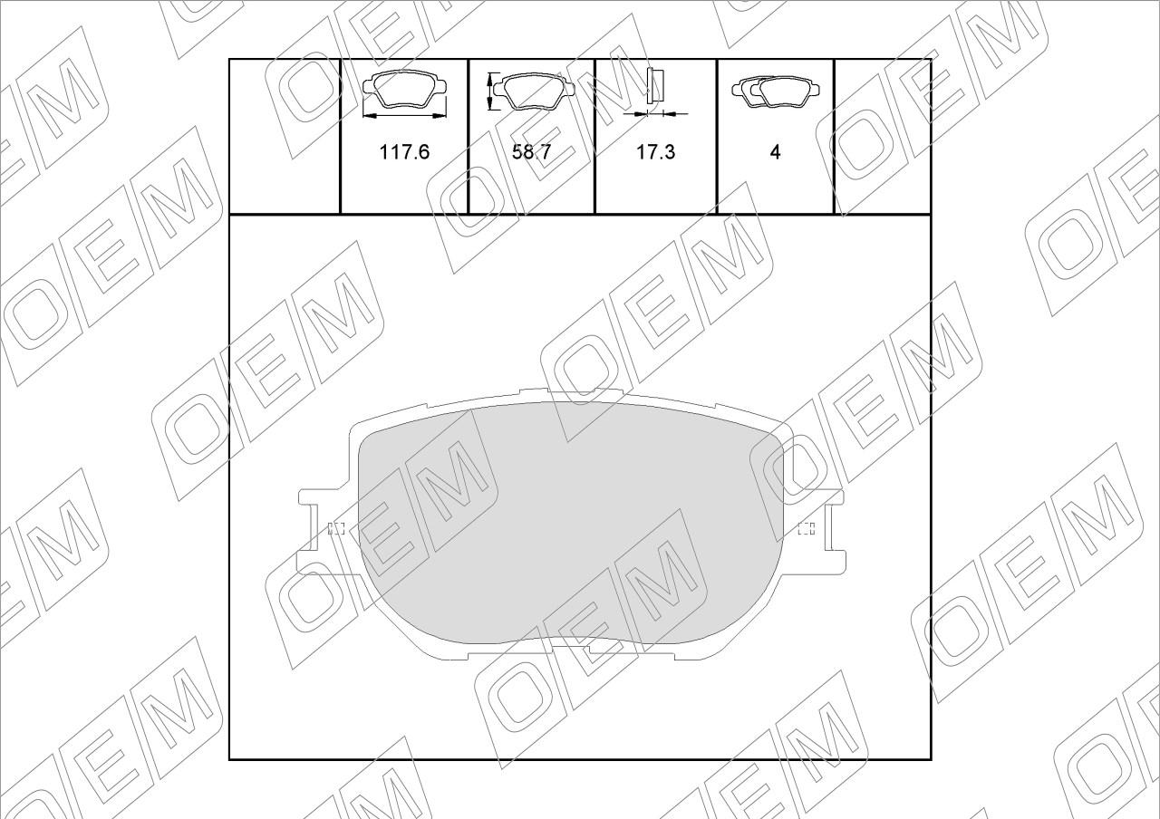 Колодки тормозные дисковые передние  Toyota  Mark X  